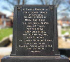 Binks Family Headstone