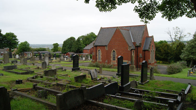 View of Whickham (Garden House) Cemetery. 