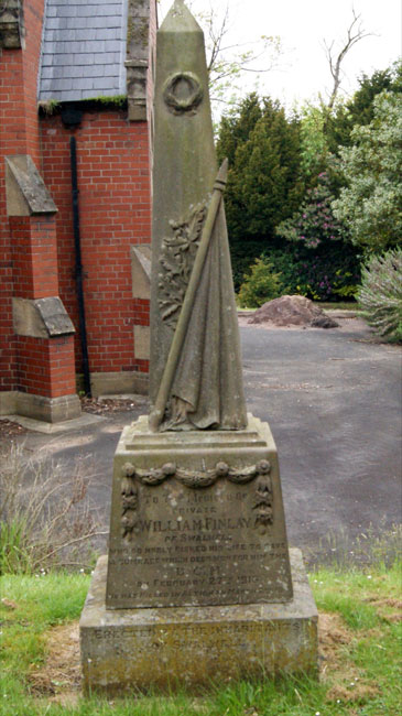 Whickham (Garden House) Cemetery, - the Memorial to Private William Finlay, DCM