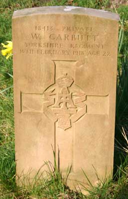 Pte Walter Garbutt's grave