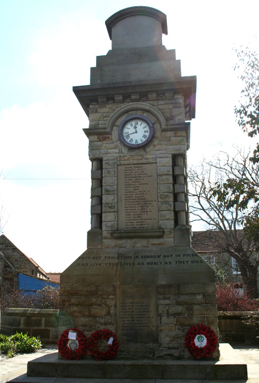 The War Memorial Clock Tower in Hinderwell