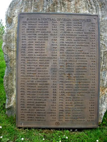 Pte MacRae's Name on the Isle of Lewis War Memorial
