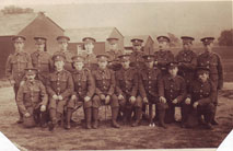 Unidentified Platoon of Bantams. 13th Battalion Yorkshire Regiment. Postcard sent to Mrs F Roberts, 15 Faraday Street, Parliament Road, Middlesbrough.