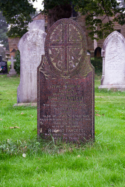 The Fawcett Family Headstone in St. Augustine's Churchyard