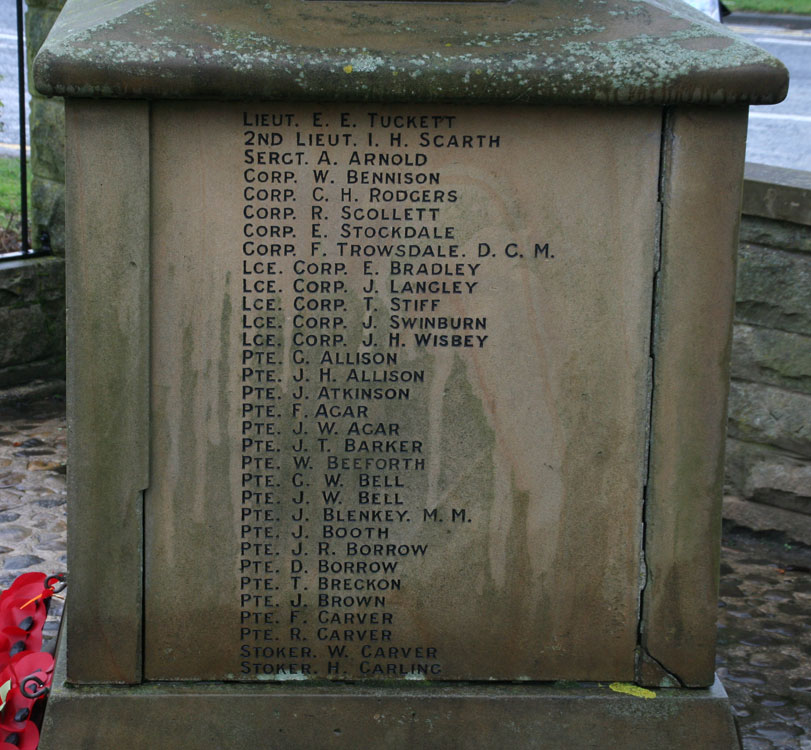 Names (1) on the Lingdale War Memorial
