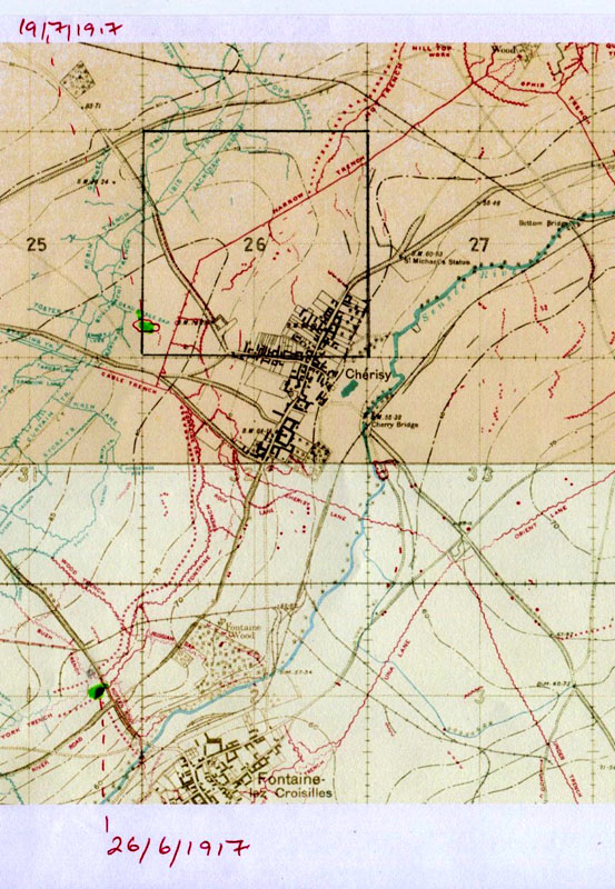 Trench map South East of Arras