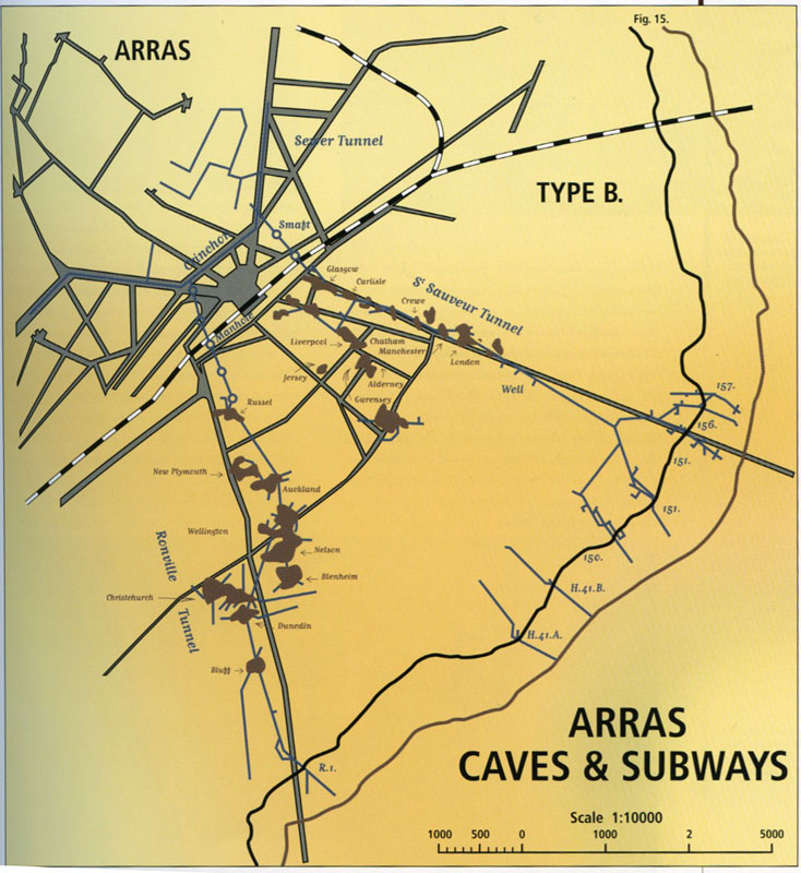 Map of the Arras Caves