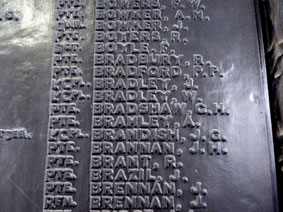 L/Cpl James Bradley's Name on the memorial