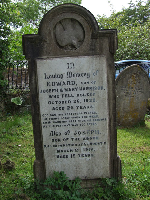 The Harrison Family headstone, also commemorating Joseph Harrison.