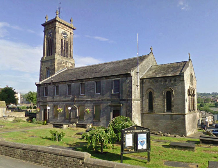 St. Bartholomew's Church, Meltham, from Greens End Road.