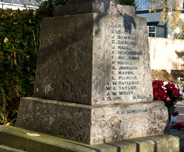 The Names of Those who Lost Their Lives in the Second World War on the Middleton St. George War Memorial