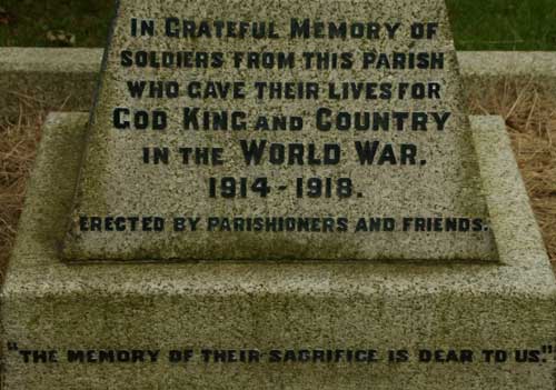 The War Memorial in the Churchyard of Muggleswick, Co. Durham.