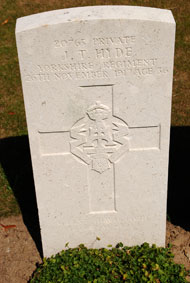 Private John Thomas Hyde. 20765.