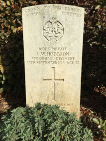 Private Isaac William Hodgson, 16905.