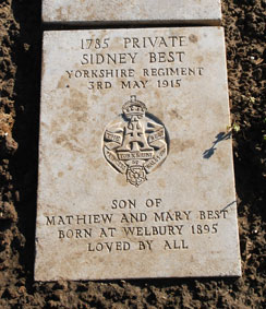 Private Sidney Best. 1785.