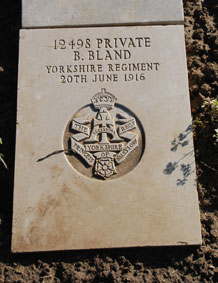 Private Bertram Bland, 12498. 
