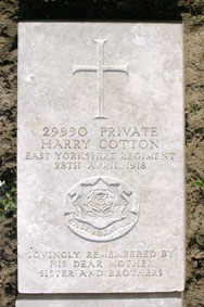 Private Harry Cotton. 29990. 