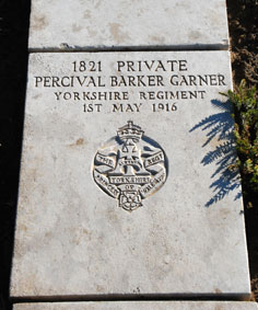 Private Percival Barker Garner, 1821. 