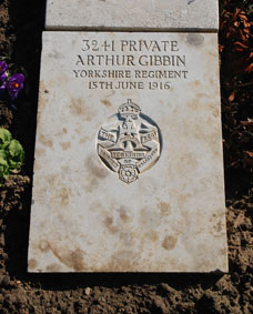 Private Arthur Gibbin. 3241.