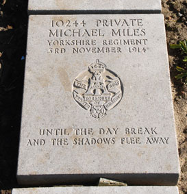 Private Michael Miles. 10244. 