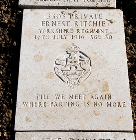 Private Ernest Ritchie, 13303. 