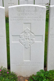 Private G Milburn Radge, 3694. 