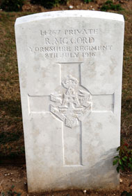 Private Ralph McCord. 14267. 