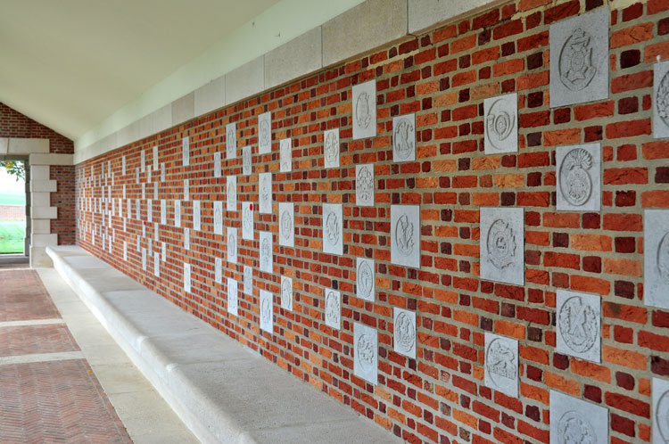 Heilly Station Cemetery - 3 (The Regimental Badges in the Cloister)
