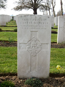 Private Ernest Webster, 14817. 