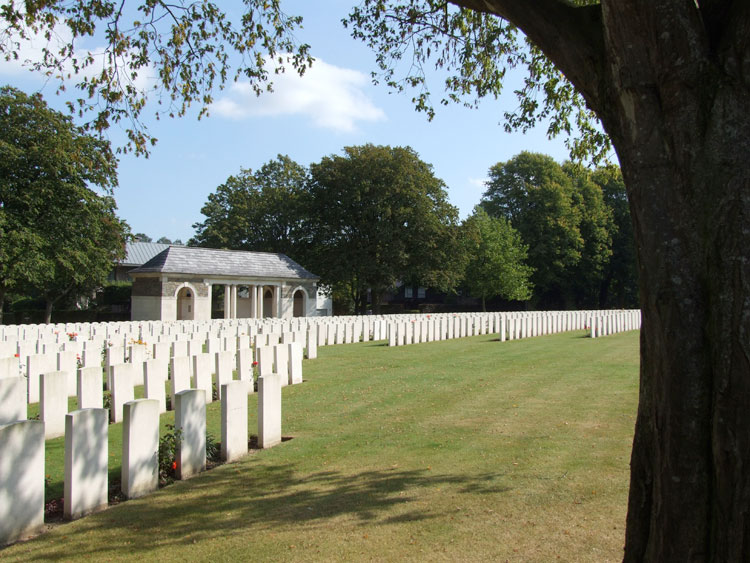 Sanctuary Wood Cemetery, - view from the side.