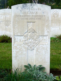 Private Harry Thomas Back. 35778.