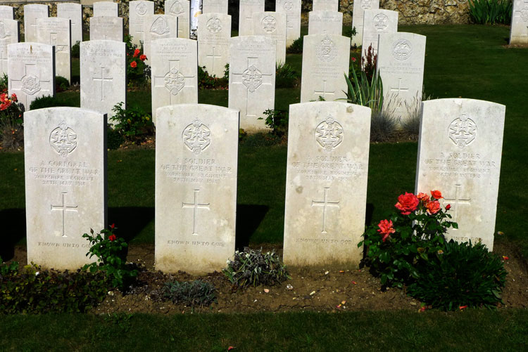Four Soldiers of the Yorkshire Regiment Whose Names are Not Known (on the left a Corporal, the other three are Privates).