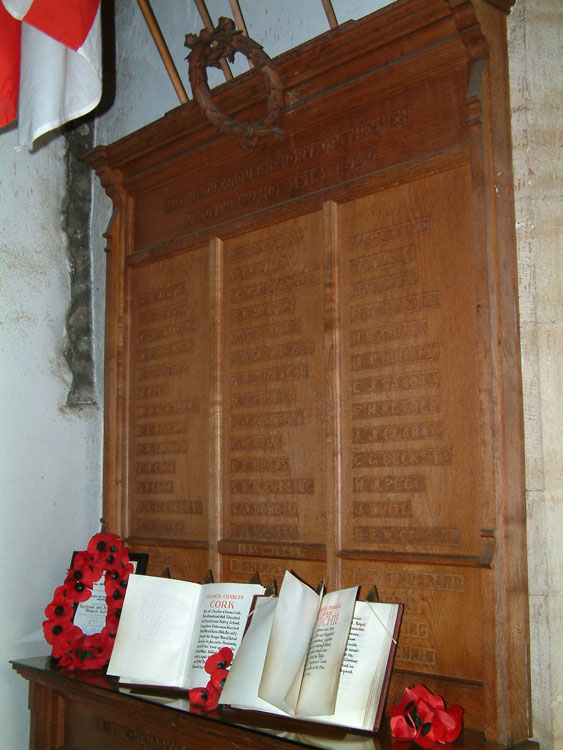 The War Memorial in the Church of St. Martins, Overstrand (Norfolk)