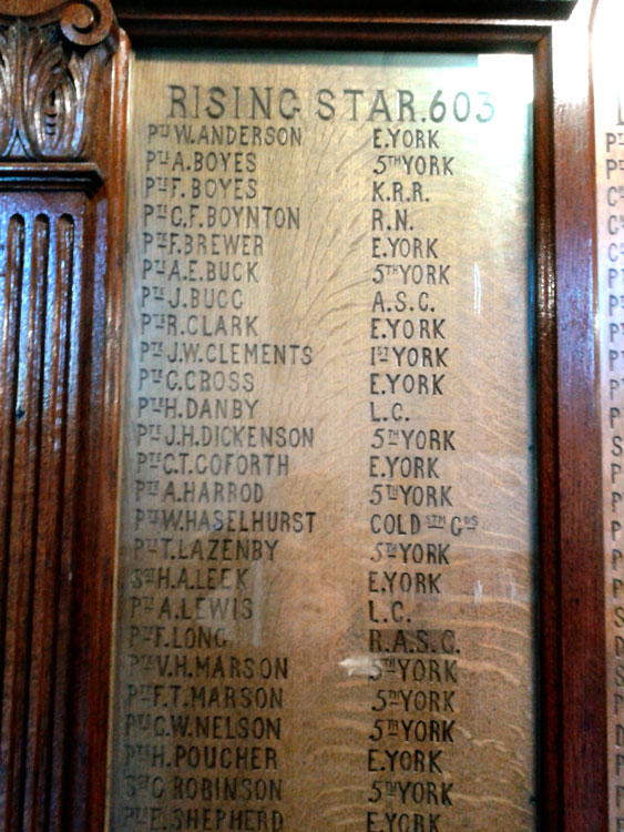 The First War Memorial for the Beverley District Branch of the Independent Order of Oddfellows, Beverley Memorial Hall (Detail)