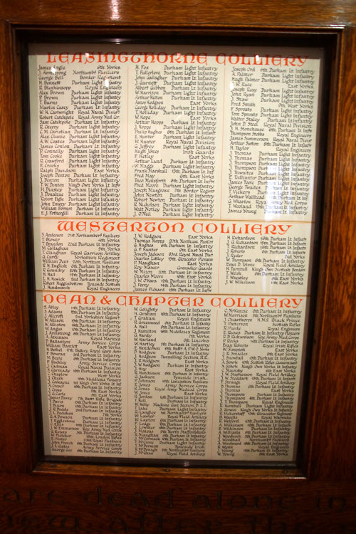Panel 3 on the Bolckow, Vaughan & Company Roll of Honour