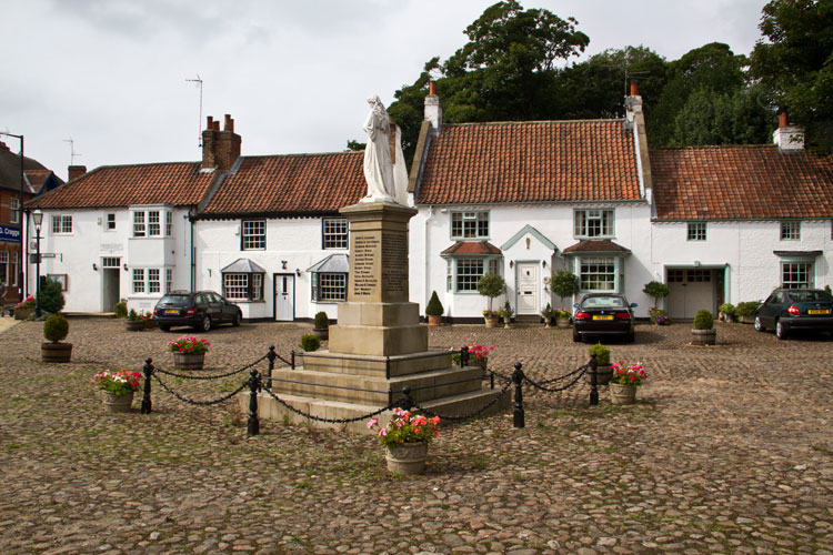 The War Memorial in Boroughbridge's Hall Square (or Market Square).