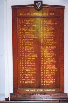 The War memorial inside Bridlington School
