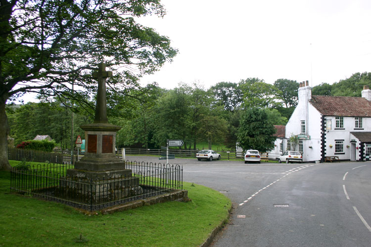 The Commondale War Memorial opposite the Cleveland Inn