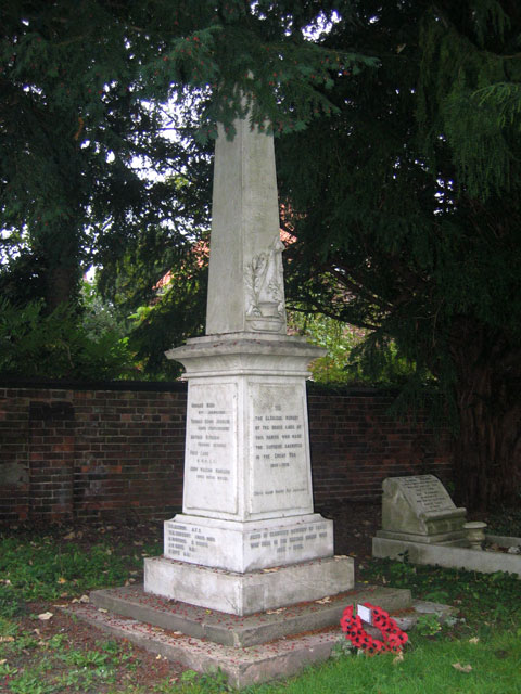 The War Memorial for Cossall (Notts) in the Churchyard St. Catherine's Church
