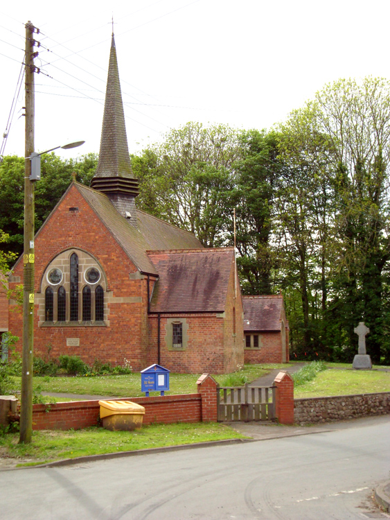 All Saints' Church, East Cowton and the Memorial Cross in the Churchyard