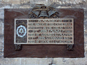 Memorial in the Bell Ringing Chamber, Edinburgh Cathedral