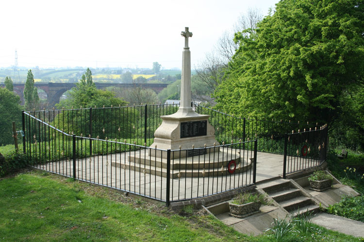 The Memorial Cross outside the Church of St. John the Baptist, Egglescliffe, that overlooks Yarm