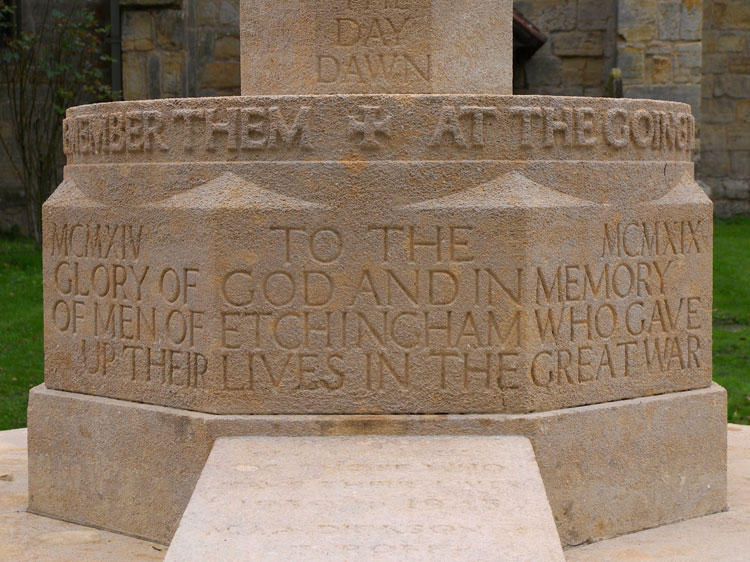 The Dedication on the Etchingham Memorial