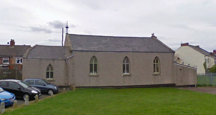 The Bank Head Independent Methodist Church, Fence Houses (Co. Durham), - Cross Street behind it.