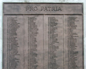 First World War Commemorations, Names "A" - "J" (part)