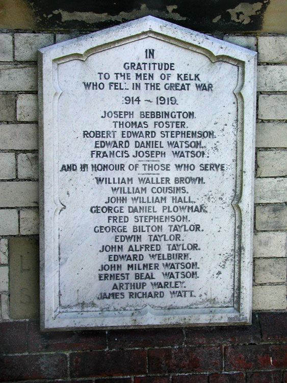 The Great Kelk Memorial Plaque
