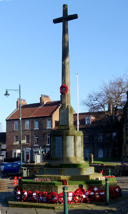 The War Memorial in front of St. Nicholas' Church, Guisborough. 