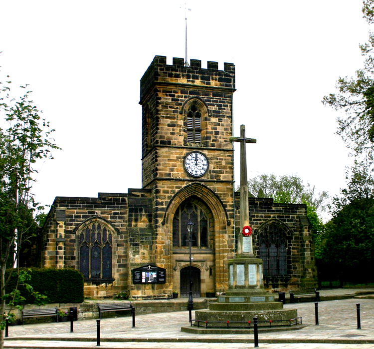The War Memorial in front of St. Nicholas' Church, Guisborough. 