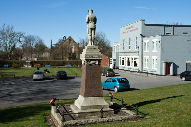 The War Memorial for Hetton-le-Hole in the grounds of the Hetton and District Working Men's Club and Institute