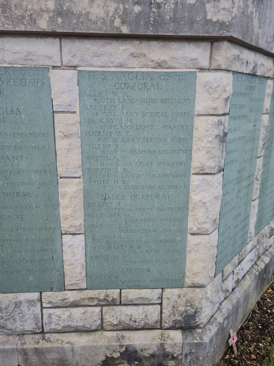 The Name of L/Cpl Twist on the Hollybrook War Memorial